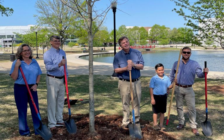 PHOTOS: Huntsville Mayor Tommy Battle plants a new tree in Big Spring Park to honor Earth Day 2022 PHOTOS: Huntsville Mayor Tommy Battle plants a new tree in Big Spring Park to honor Earth Day 2022