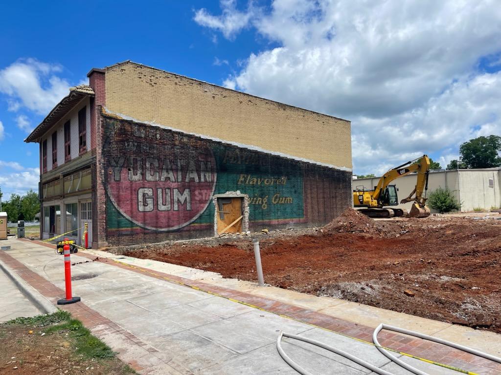 Interesting discovery made during demolition of Lewter Hardware building Interesting discovery made during demolition of Lewter Hardware building