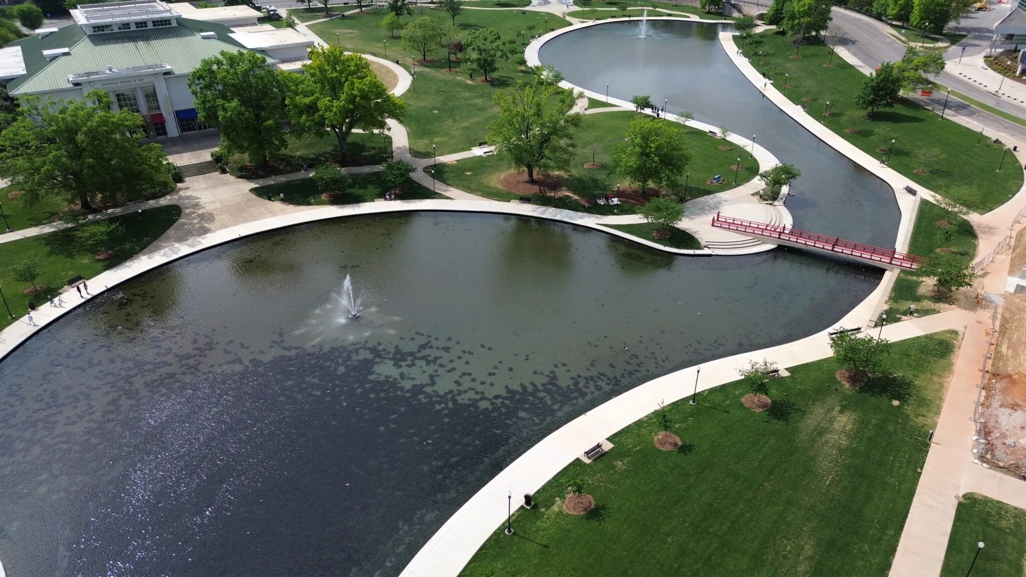 aerial view of Big Spring Park, Huntsville, AL aerial view of Big Spring Park, Huntsville, AL