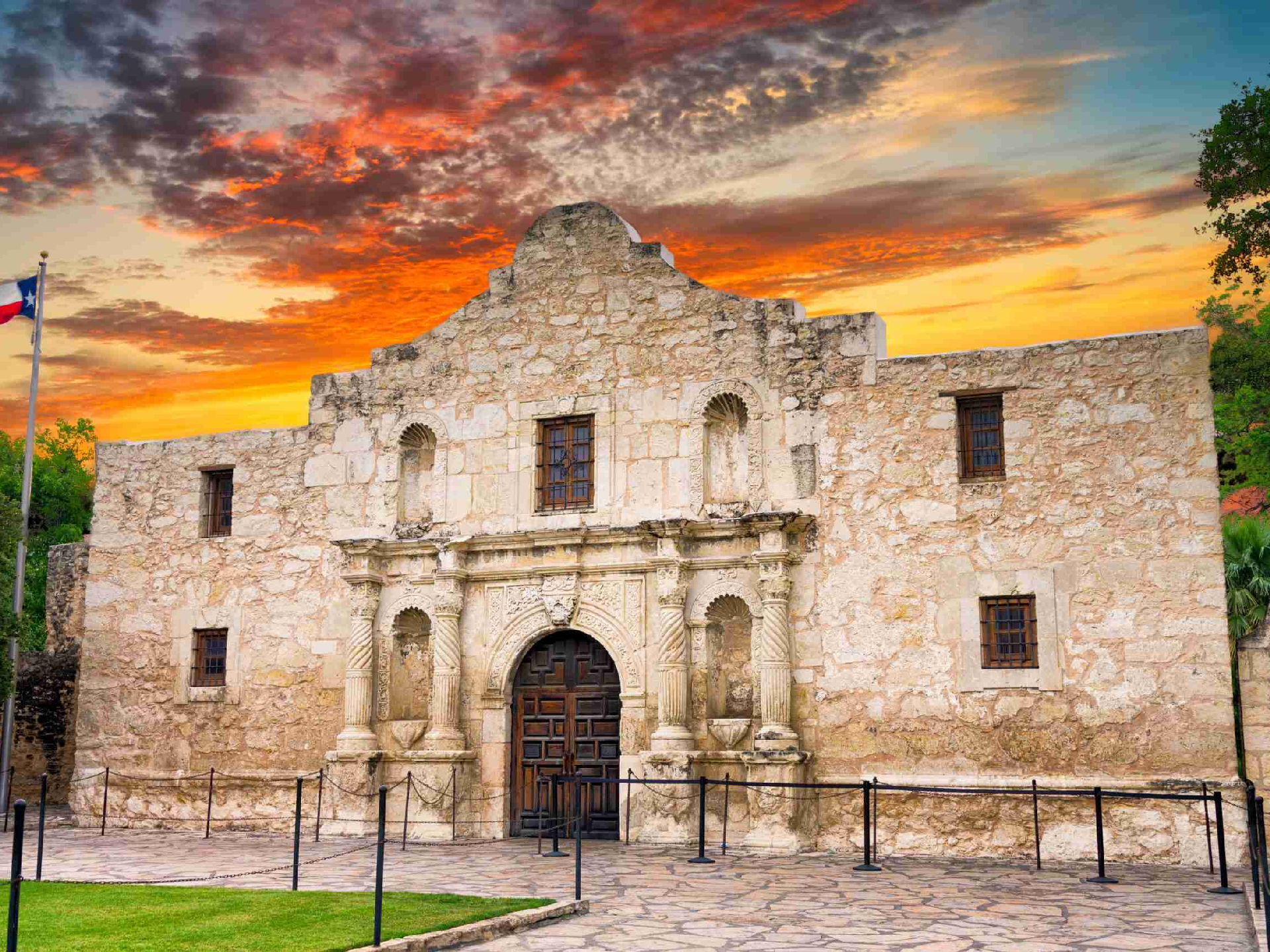 Historic image of The Alamo in San Antonio, showcasing its iconic architecture and cultural significance. Historic image of The Alamo in San Antonio, showcasing its iconic architecture and cultural significance.