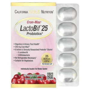 CranMax® LactoBif® Probiotics, 25 Billion CFU, 90 Veggie Capsules CranMax® LactoBif® Probiotics, 25 Billion CFU, 90 Veggie Capsules