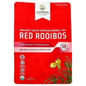 Organic South African Herbal Tea, Red Rooibos, Caffeine Free, 30 Tea Bags, 2.6 oz (75 g) Organic South African Herbal Tea, Red Rooibos, Caffeine Free, 30 Tea Bags, 2.6 oz (75 g)