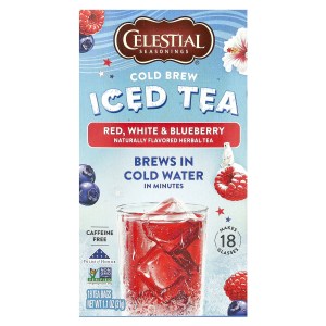 Cold Brew Iced Tea, Red, White & Blueberry, Caffeine Free, 18 Tea Bags, 1.1 oz (31 g) Cold Brew Iced Tea, Red, White & Blueberry, Caffeine Free, 18 Tea Bags, 1.1 oz (31 g)