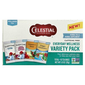Everyday Wellness Variety Pack, Caffeine Free , 16 Tea Bags, 1 oz (28 g) Everyday Wellness Variety Pack, Caffeine Free , 16 Tea Bags, 1 oz (28 g)