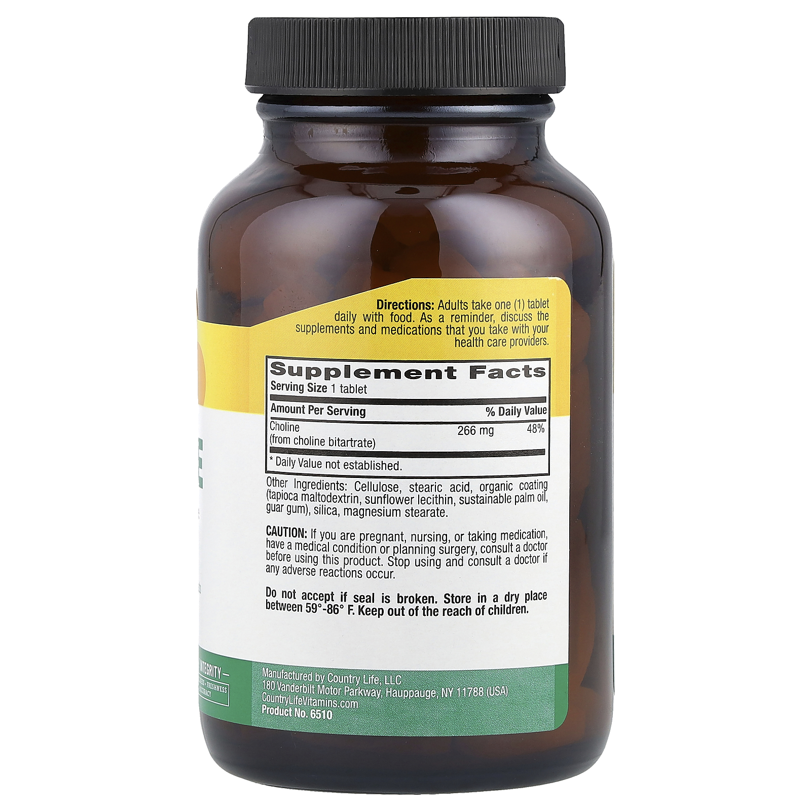 Choline, 266 mg, 100 Tablets