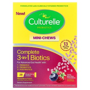 Complete 3-in-1 Biotics, Mini Chews, Mixed Berry, 28 Single Serve Packets, 1.5 g (0.05 oz ) Each Complete 3-in-1 Biotics, Mini Chews, Mixed Berry, 28 Single Serve Packets, 1.5 g (0.05 oz ) Each