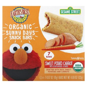 Organic Sunny Days Snack Bars®, 2 Years and Up, Sweet Potato, Carrot, 7 Bars, 0.67 oz (19 g) Each Organic Sunny Days Snack Bars®, 2 Years and Up, Sweet Potato, Carrot, 7 Bars, 0.67 oz (19 g) Each