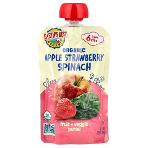 Organic Fruit + Veggie Puree, 6+ Months, Apple Strawberry Spinach, 3.5 oz (99 g) Organic Fruit + Veggie Puree, 6+ Months, Apple Strawberry Spinach, 3.5 oz (99 g)