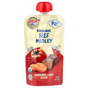 Organic Vegetable + Beef Puree, 9+ Months, Beef Medley, 4 oz (113 g) Organic Vegetable + Beef Puree, 9+ Months, Beef Medley, 4 oz (113 g)