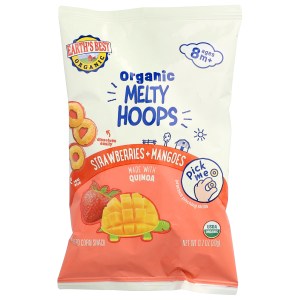 Organic Melty Hoops, Puffed Corn Snack, 8+ Months, Strawberries + Mangoes, 0.7 oz (20 g) Organic Melty Hoops, Puffed Corn Snack, 8+ Months, Strawberries + Mangoes, 0.7 oz (20 g)