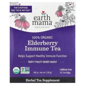 Organics, 100% Organic Elderberry Immune Tea, Tart-Y Fruity Berry Burst, Caffeine Free, 16 Tea Bags, 0.98 oz (28 g) Organics, 100% Organic Elderberry Immune Tea, Tart-Y Fruity Berry Burst, Caffeine Free, 16 Tea Bags, 0.98 oz (28 g)