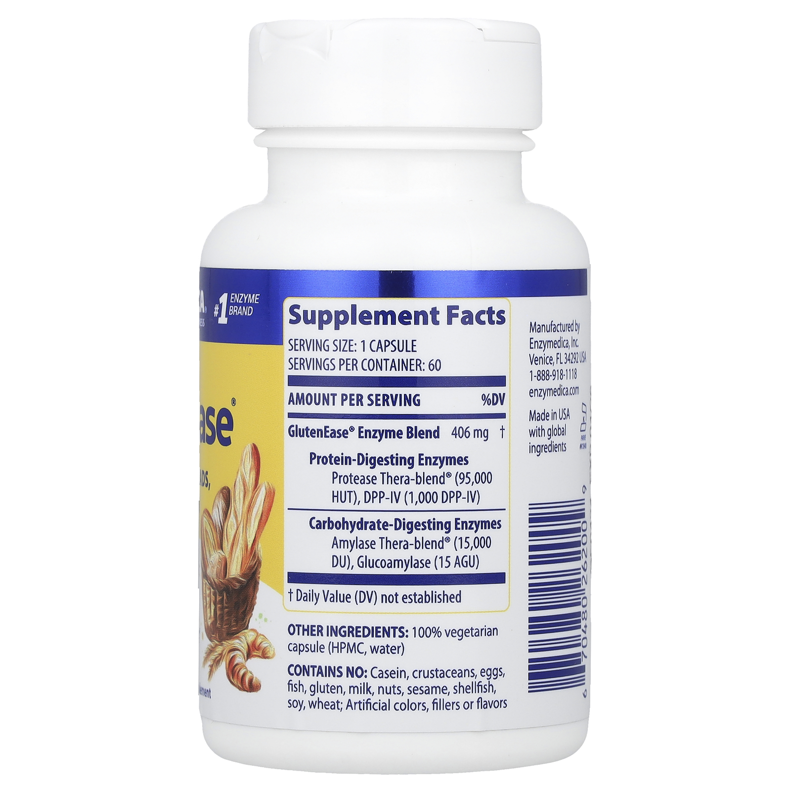 GlutenEase®, 60 Capsules