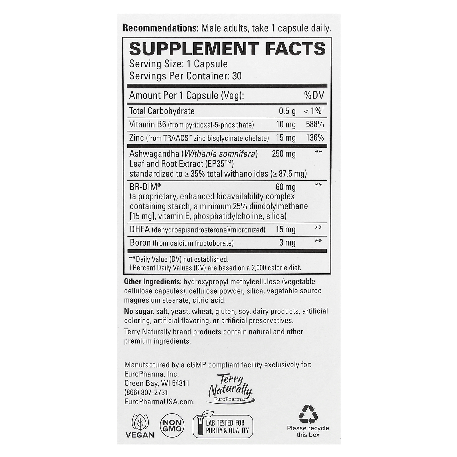 Complete Testosterone Support, 30 Capsules