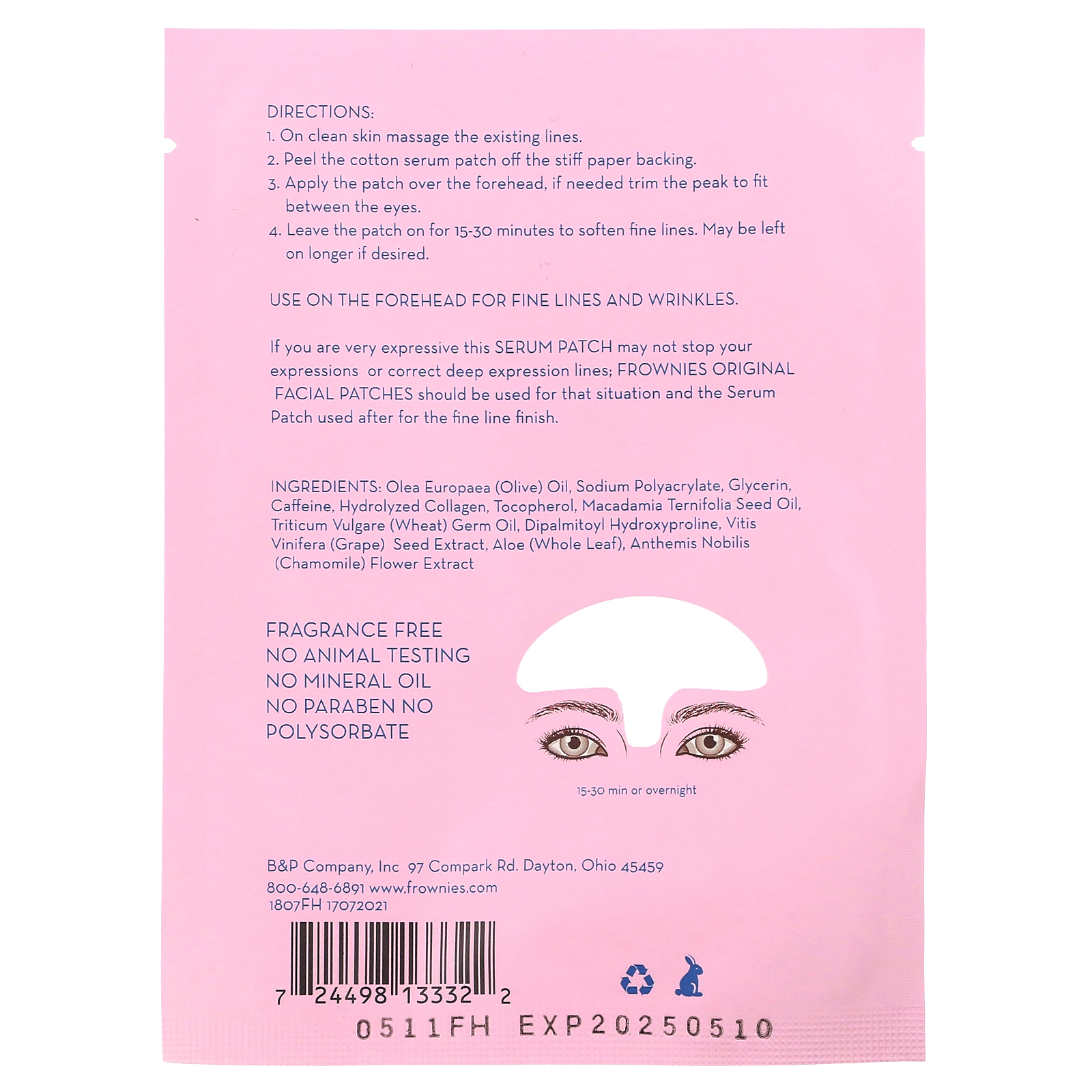 Cotton Soft, Forehead Serum Patch, 1  Patch