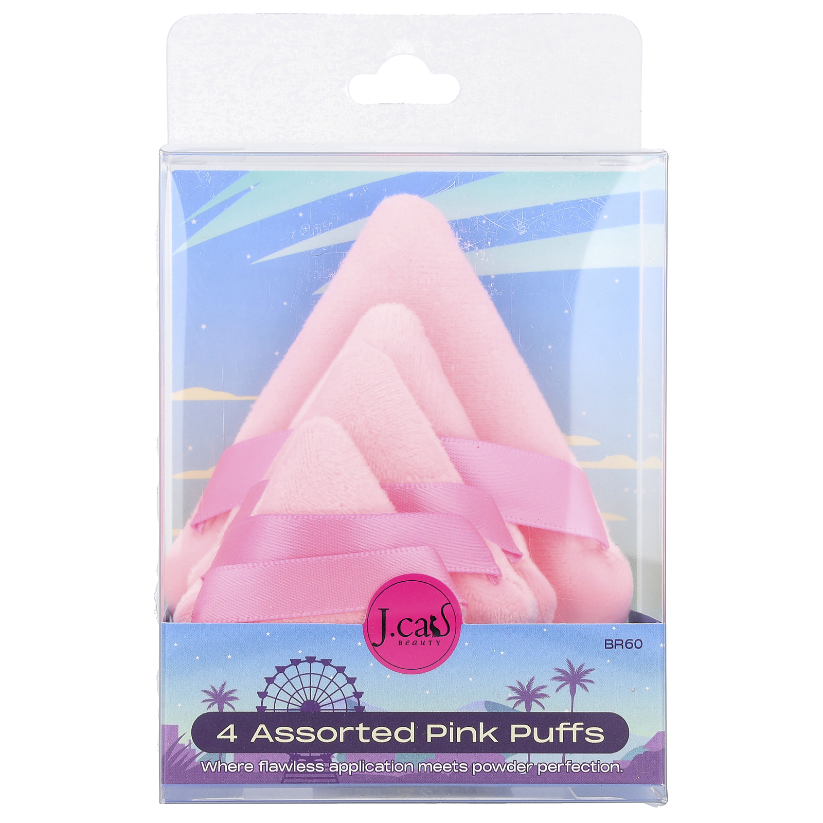 Assorted Pink Puffs, BR60, 4 Count