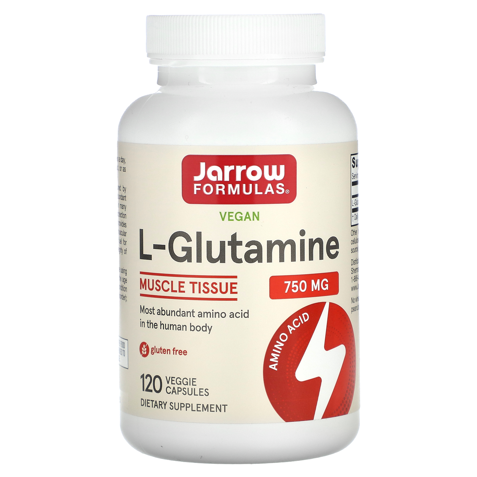 Vegan L-Glutamine, 750 mg, 120 Veggie Capsules
