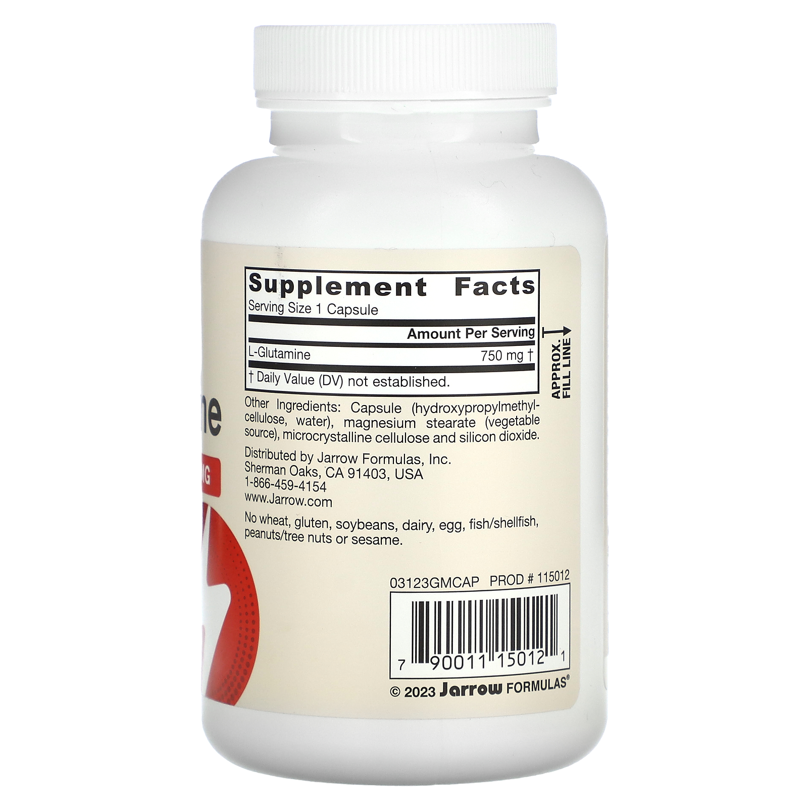 Vegan L-Glutamine, 750 mg, 120 Veggie Capsules