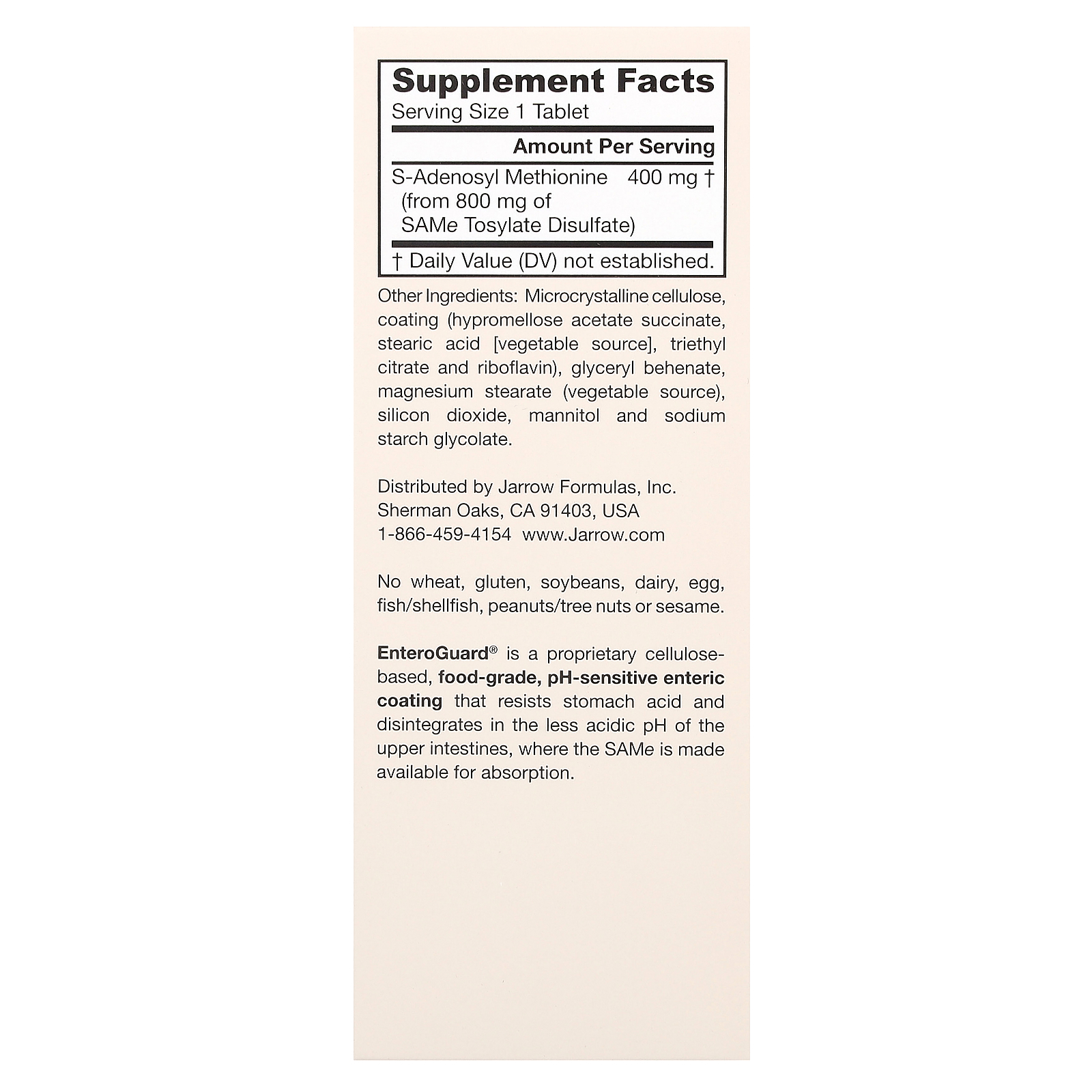 SAMe 400, 400 mg, 60 Tablets