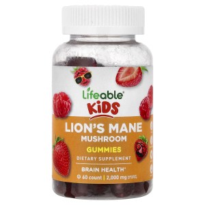 Kids, Lion’s Mane Mushroom Gummies, Berry, 60 Gummies, (100 mg per Gummy) Kids, Lion’s Mane Mushroom Gummies, Berry, 60 Gummies, (100 mg per Gummy)
