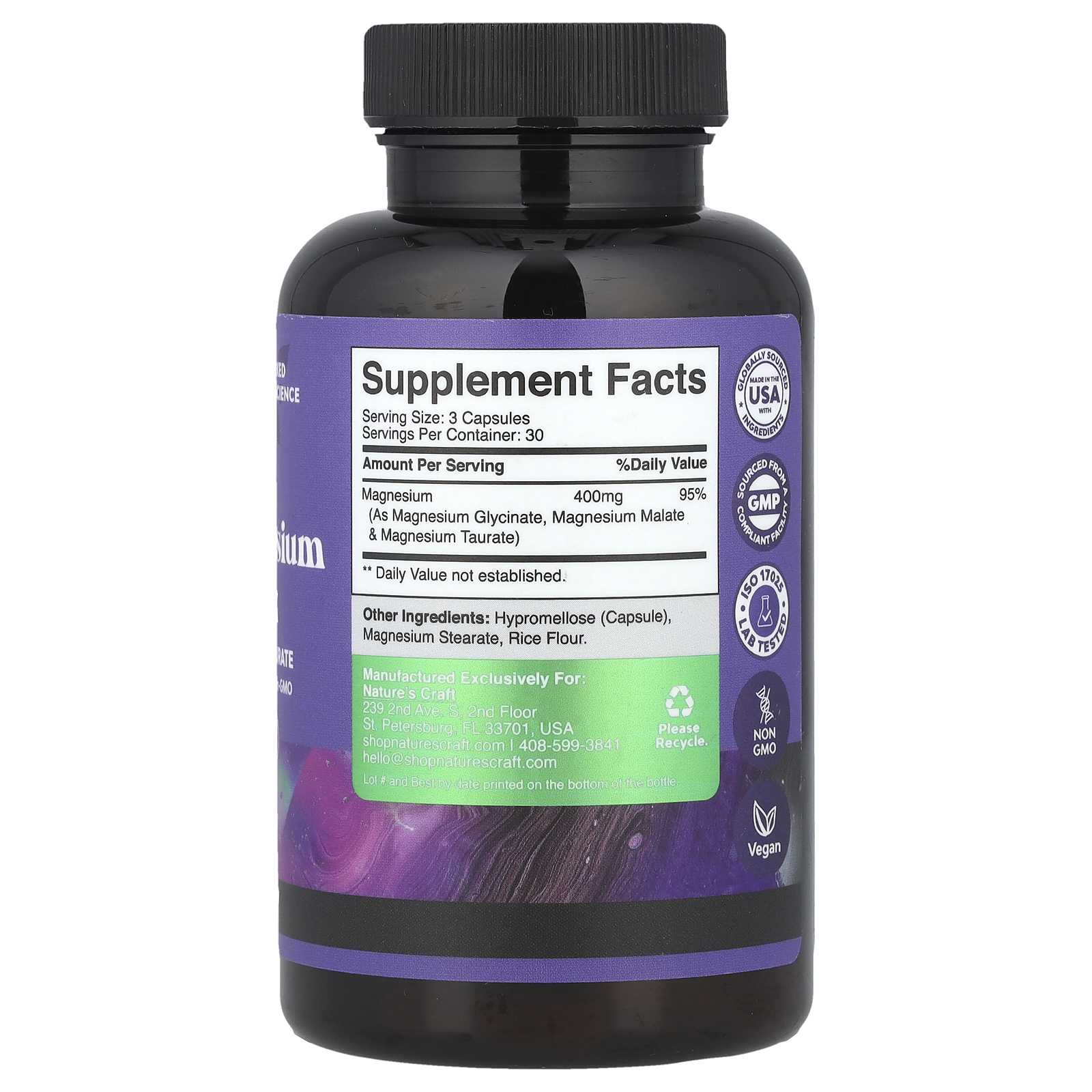 Triple Magnesium Complex, 90 Capsules (133 mg per Capsule)