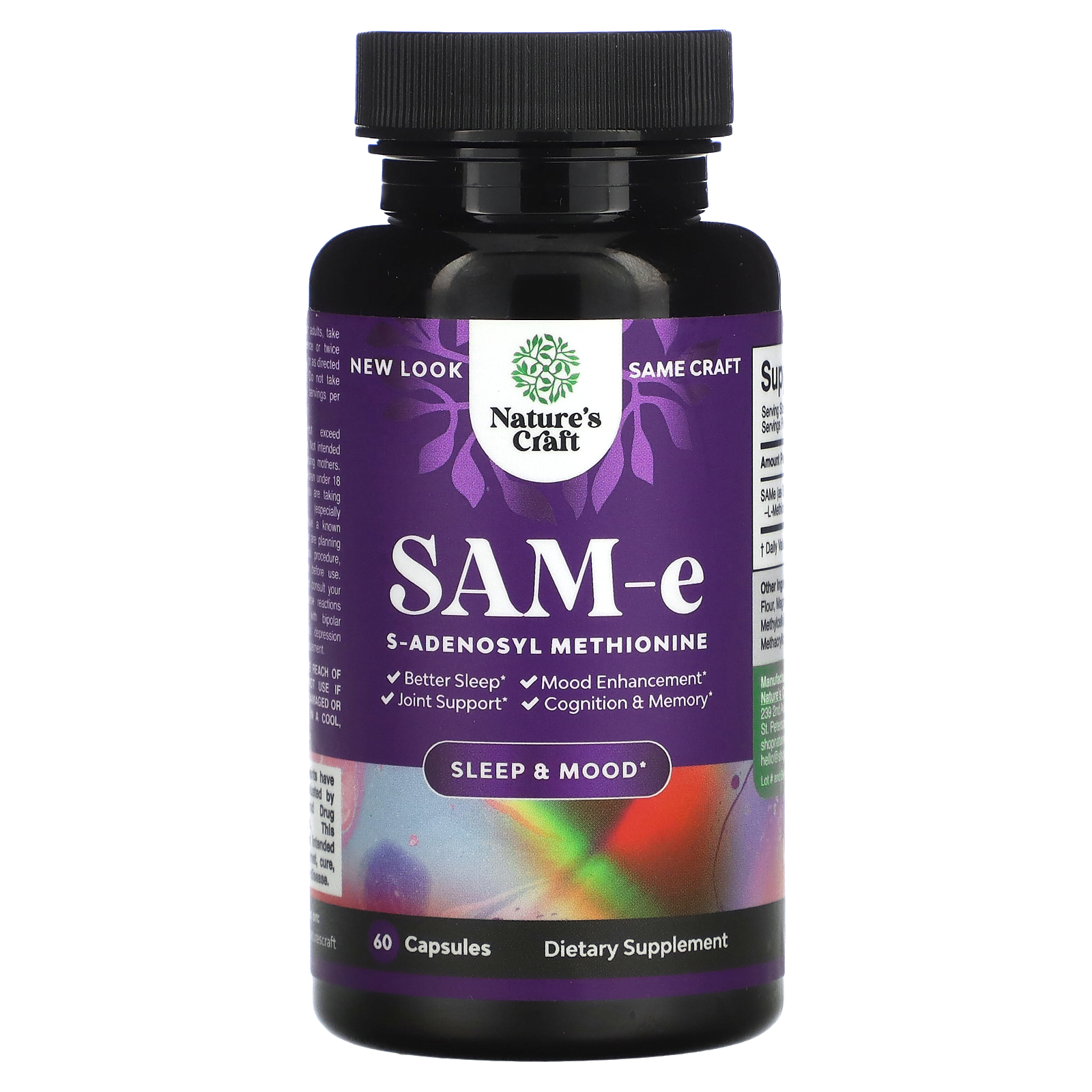 SAM-e, 60 Capsules (200 mg per Capsule)