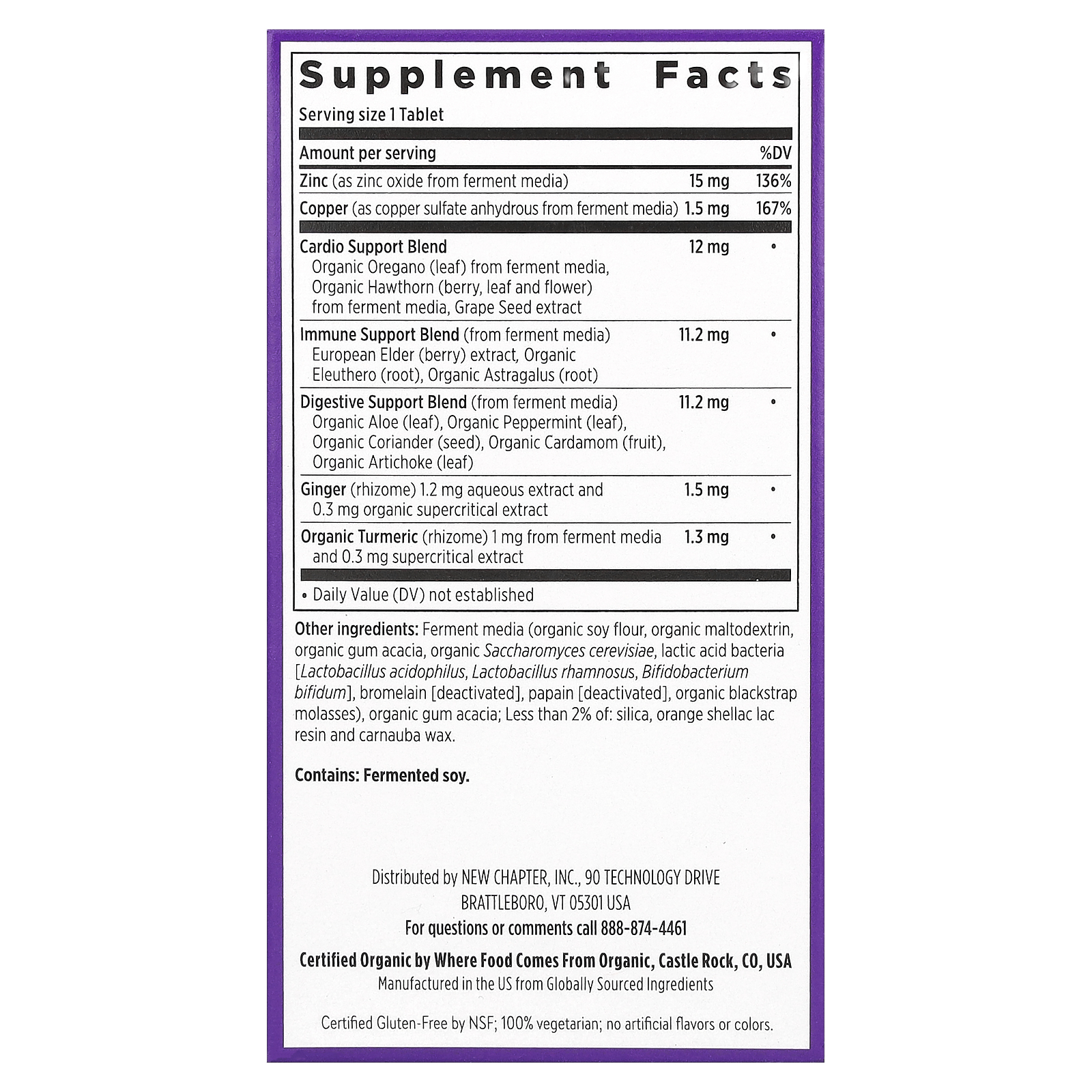 Fermented Zinc Complex, 60 Vegetarian Tablets