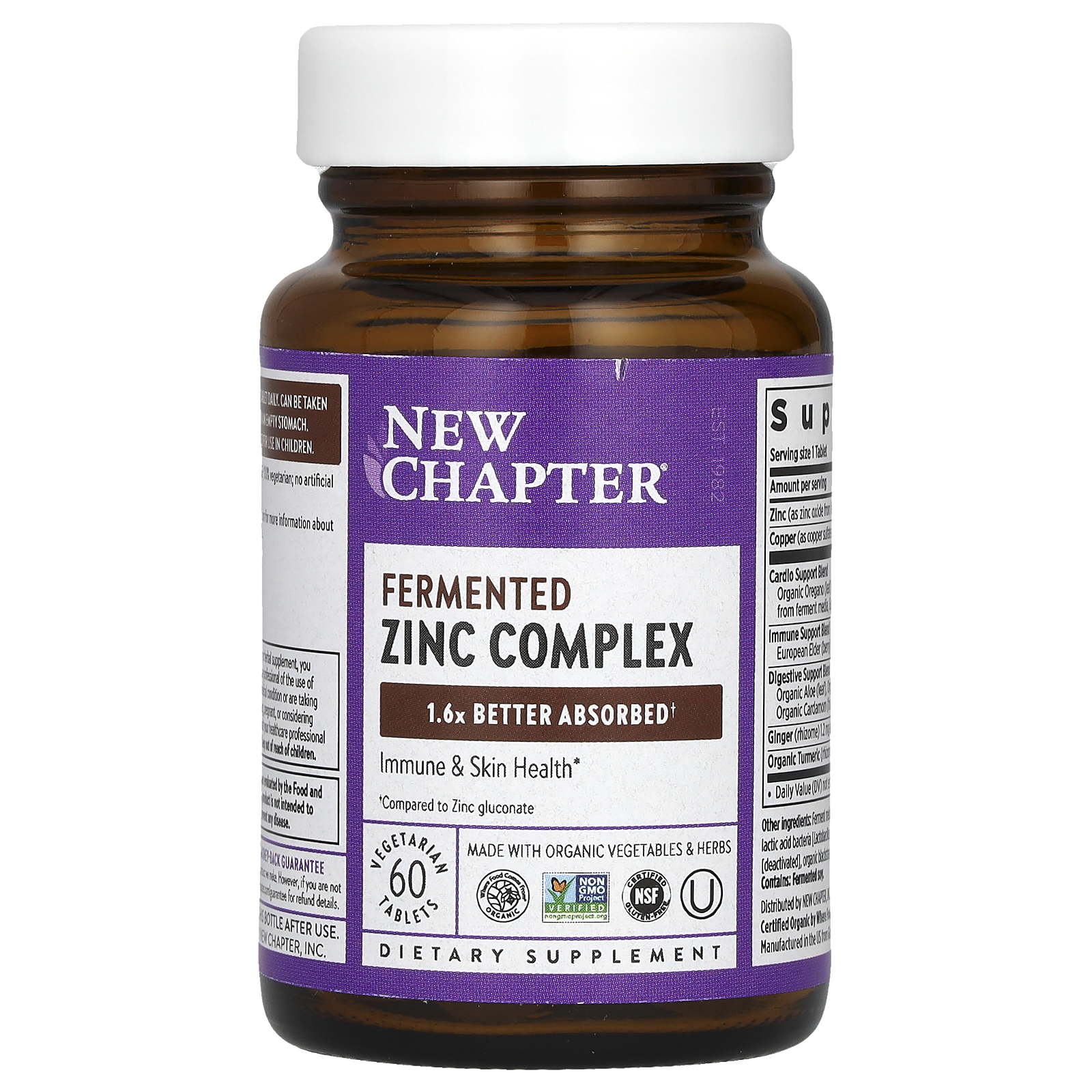Fermented Zinc Complex, 60 Vegetarian Tablets