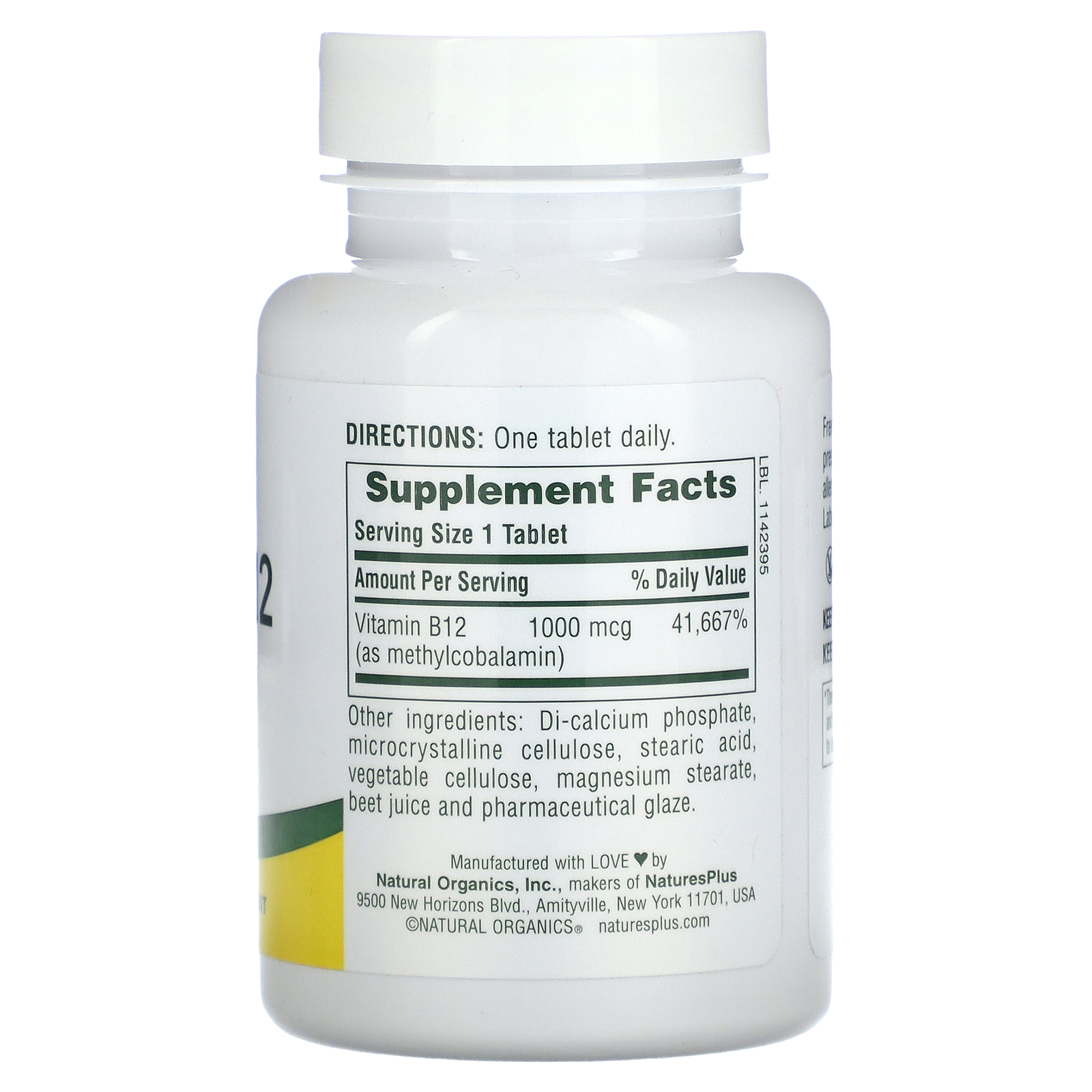 Vitamin B12, 1,000 mcg, 90 Tablets
