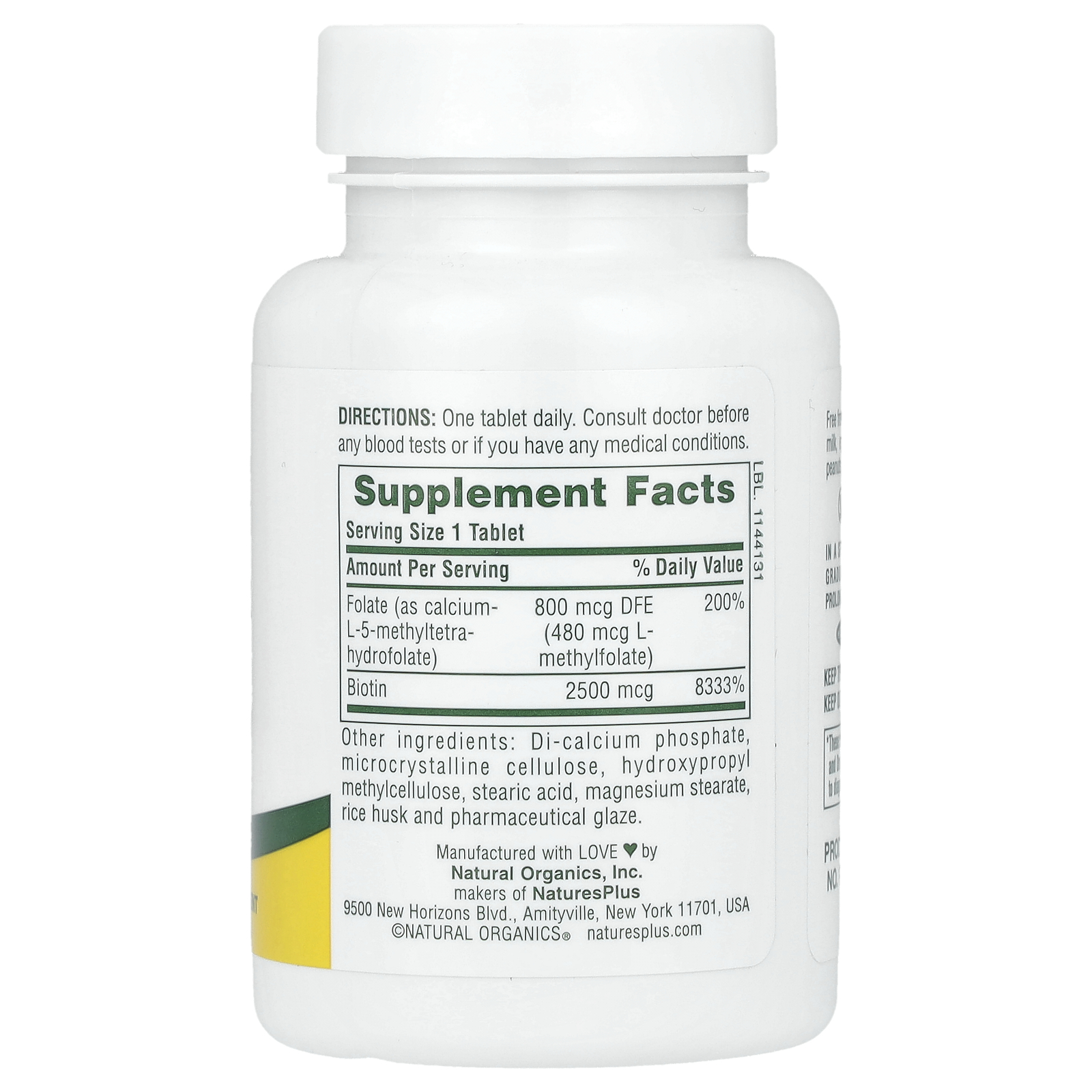 Sustained Release Biotin & Folate, 30 Tablets
