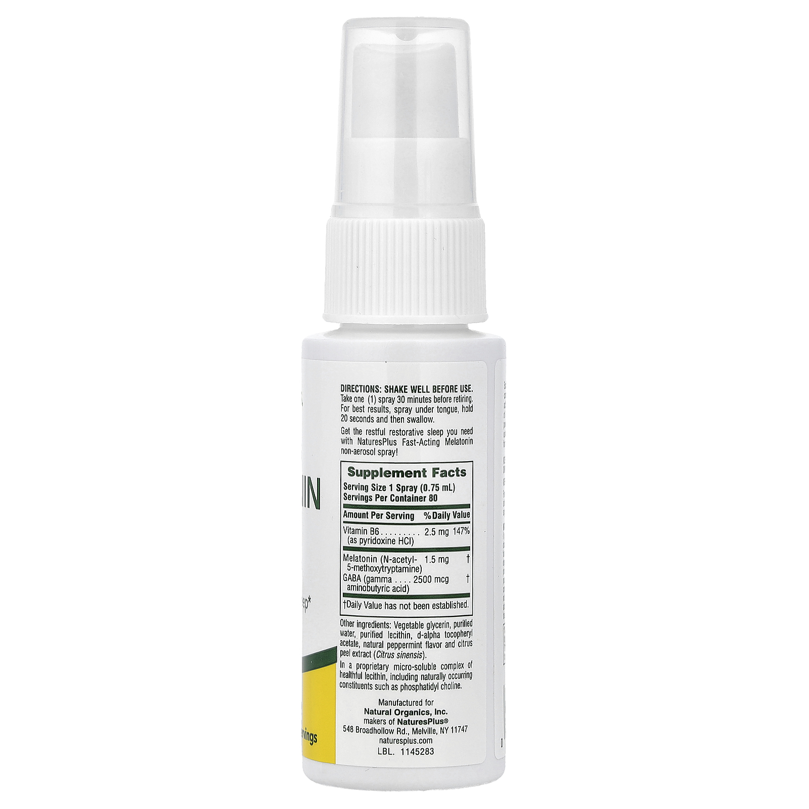 Fast Acting Melatonin, Natural Peppermint, 2 fl oz (59.14 ml)