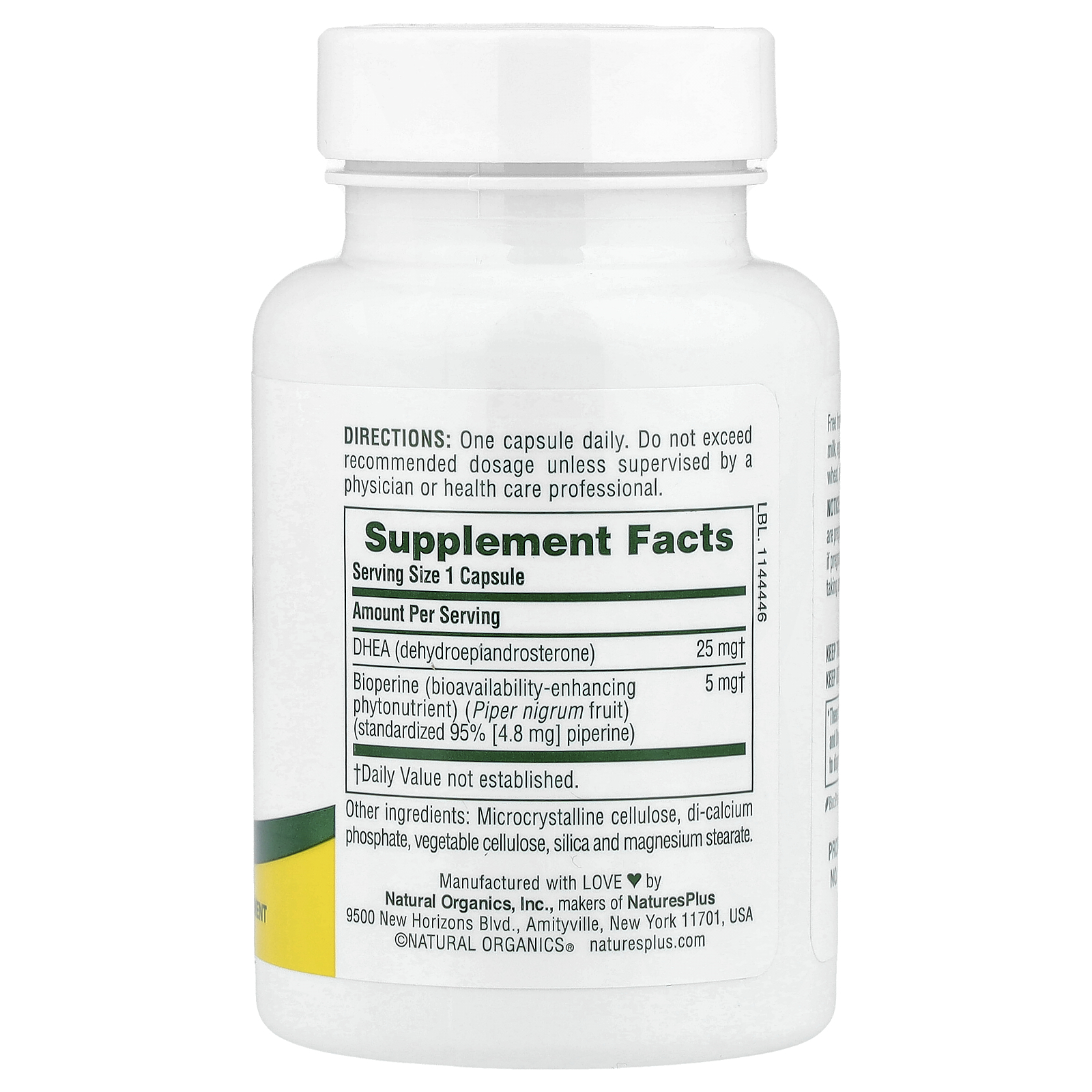 DHEA-25 with Bioperine®, 60 Capsules