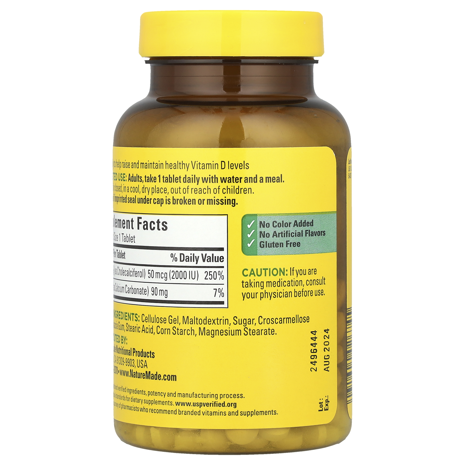 Vitamin D3, 50 mcg (2000 IU), 220 Tablets