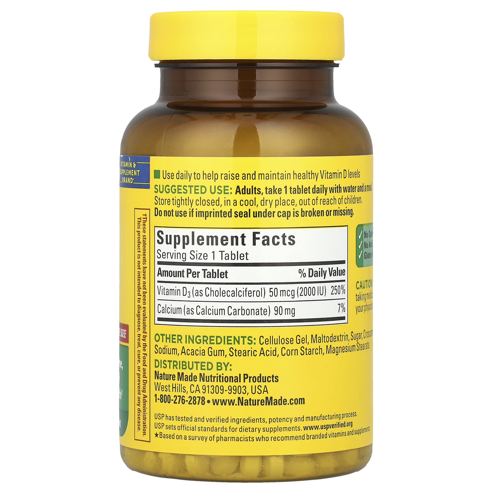 Vitamin D3, 50 mcg (2000 IU), 220 Tablets