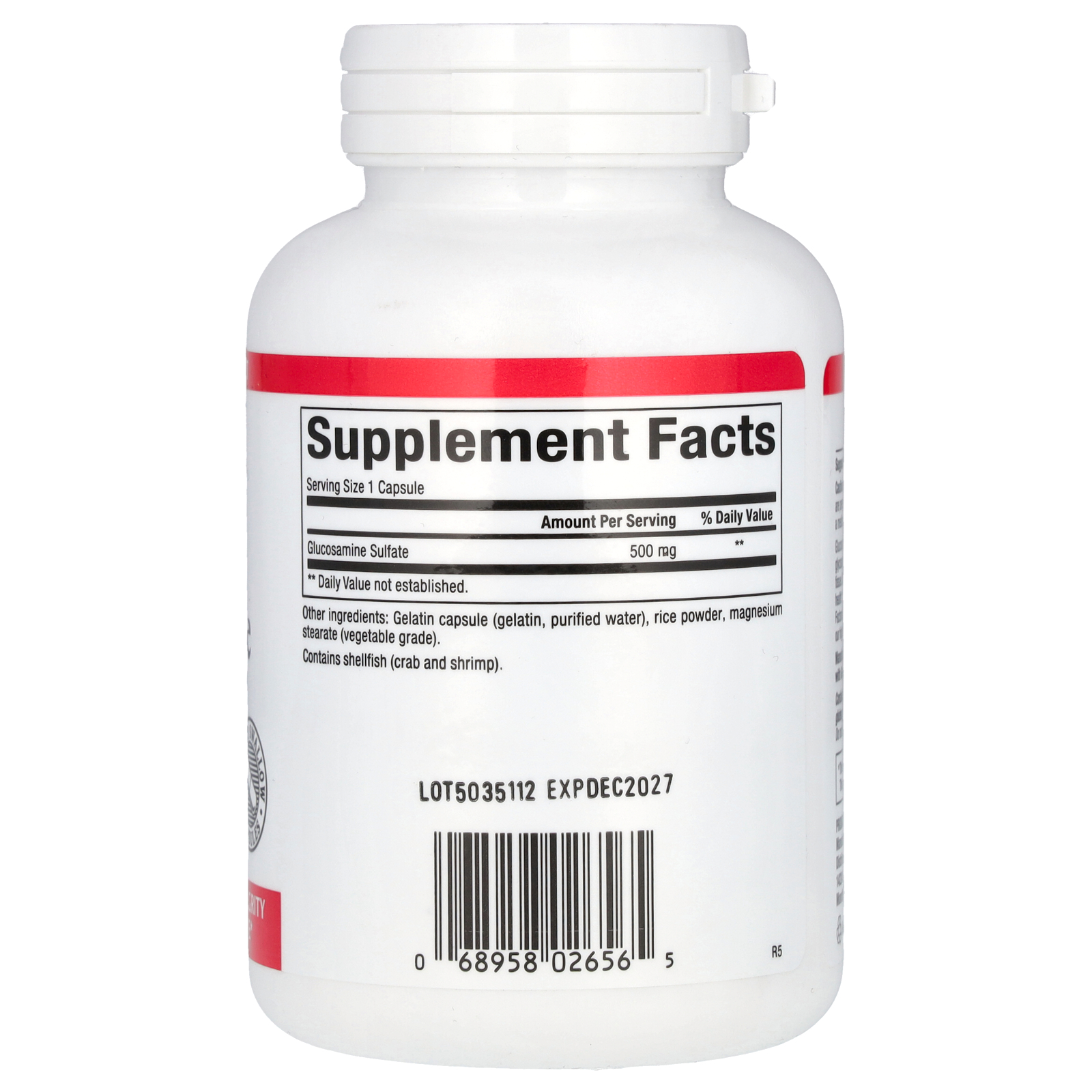 Glucosamine Sulfate, 500 mg, 180 Capsules