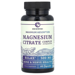 Magnesium Citrate Complex with Magnesium Oxide, Maximum Absorption, 500 mg, 60 Capsules Magnesium Citrate Complex with Magnesium Oxide, Maximum Absorption, 500 mg, 60 Capsules