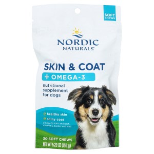 Skin & Coat + Omega-3, For Dogs, Bone Broth, 30 Soft Chews, 5.29 oz (150 g) Skin & Coat + Omega-3, For Dogs, Bone Broth, 30 Soft Chews, 5.29 oz (150 g)