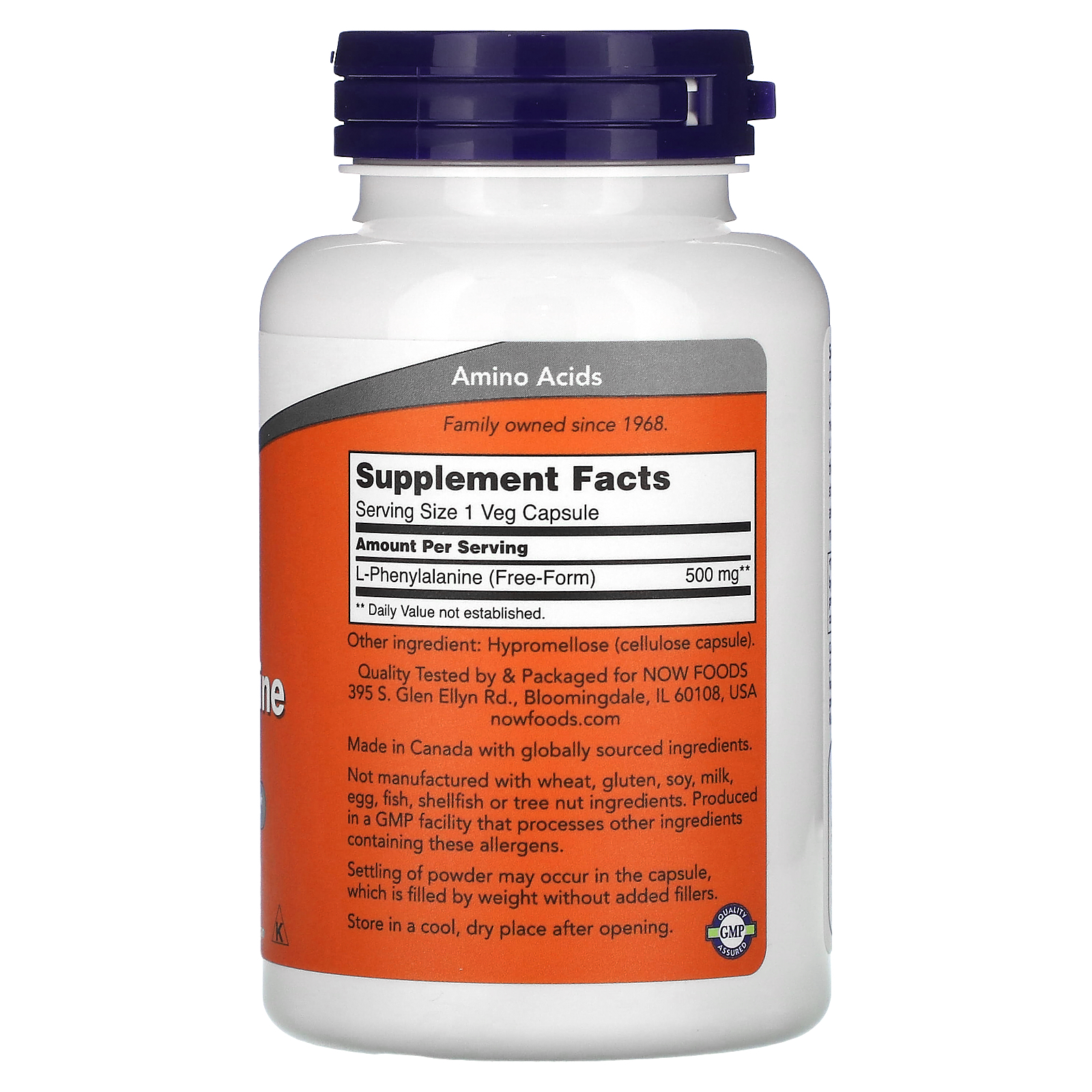 L-Phenylalanine, 500 mg, 120 Veg Capsules