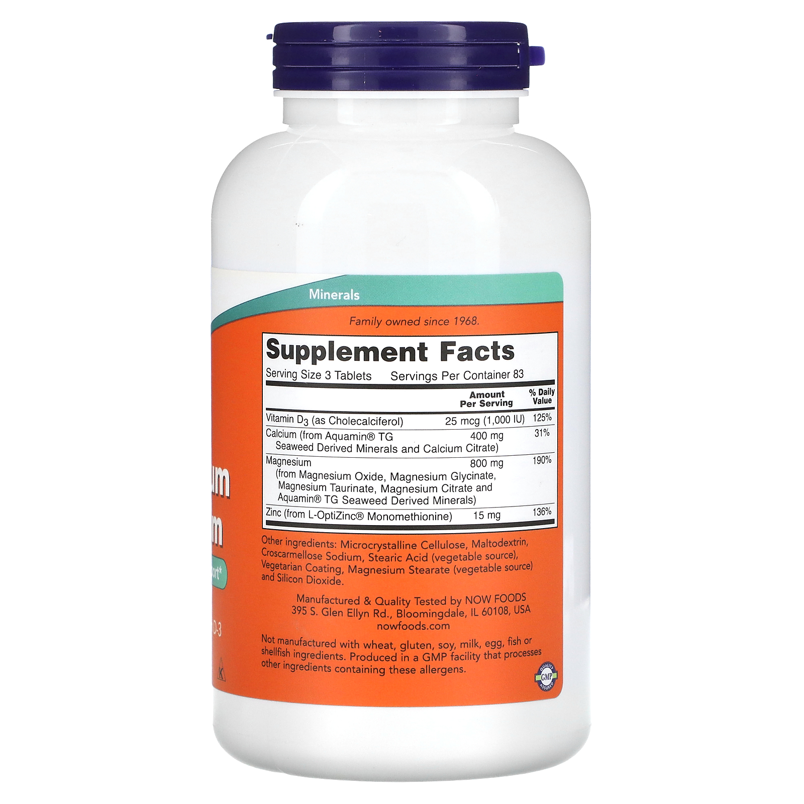 Magnesium & Calcium With Zinc and Vitamin D-3, 250 Tablets