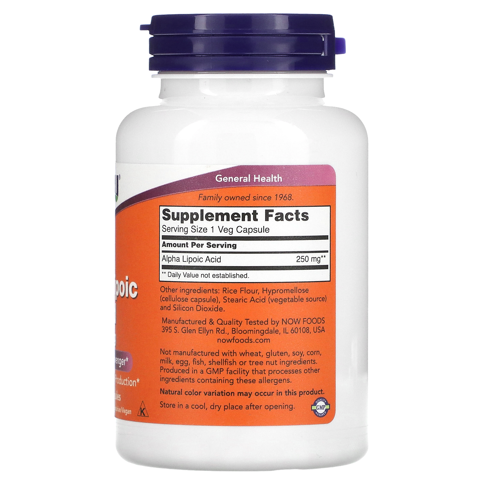 Alpha Lipoic Acid, 250 mg, 120 Veg Capsules