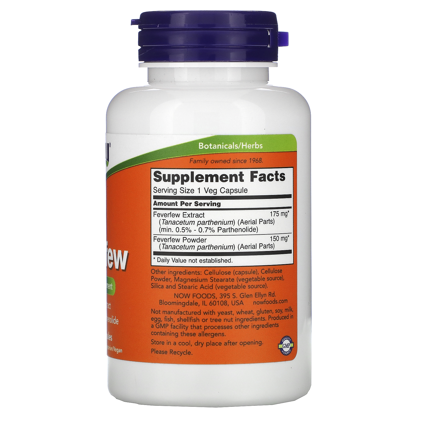 Feverfew, 100 Veg Capsules