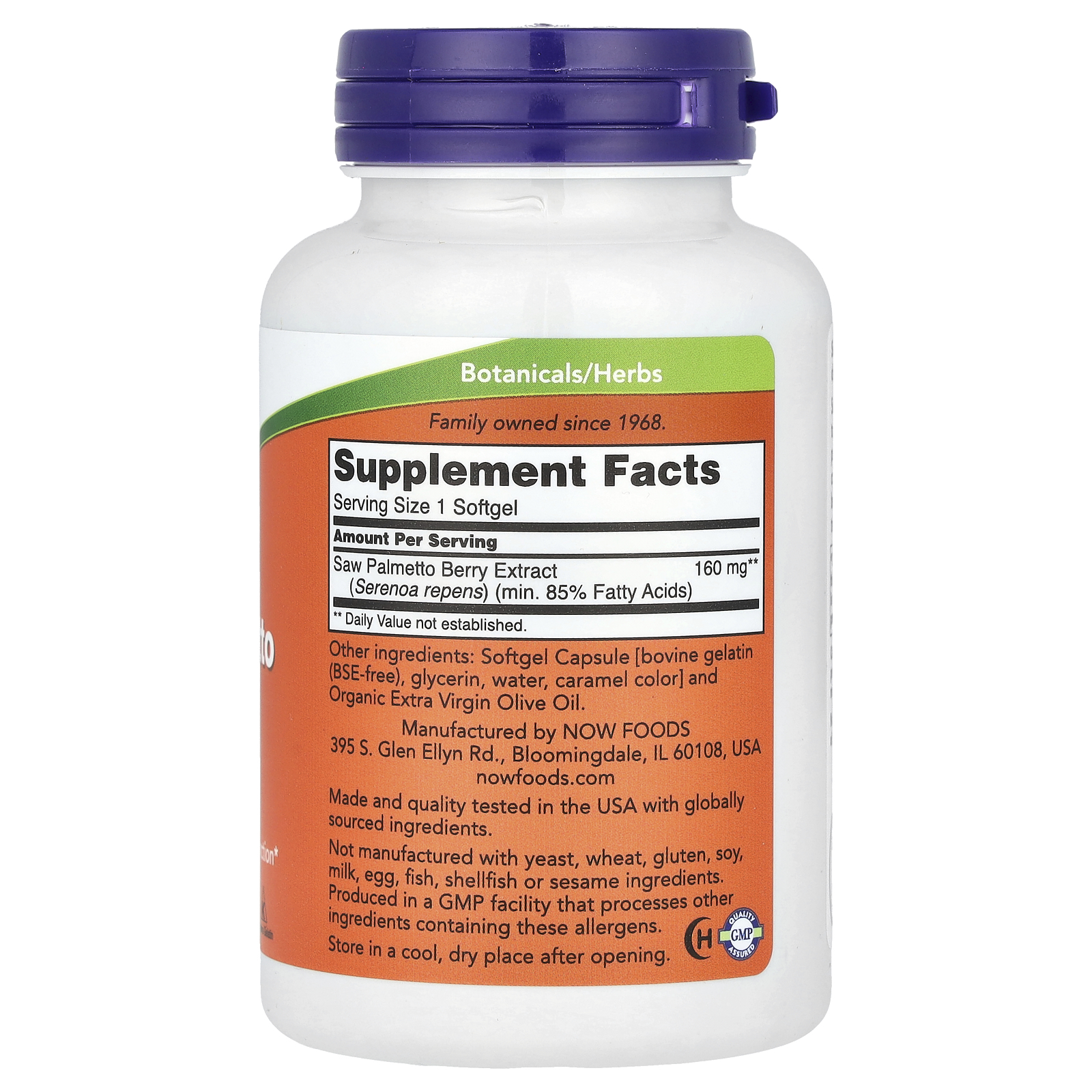 Saw Palmetto Extract, 160 mg, 240 Softgels