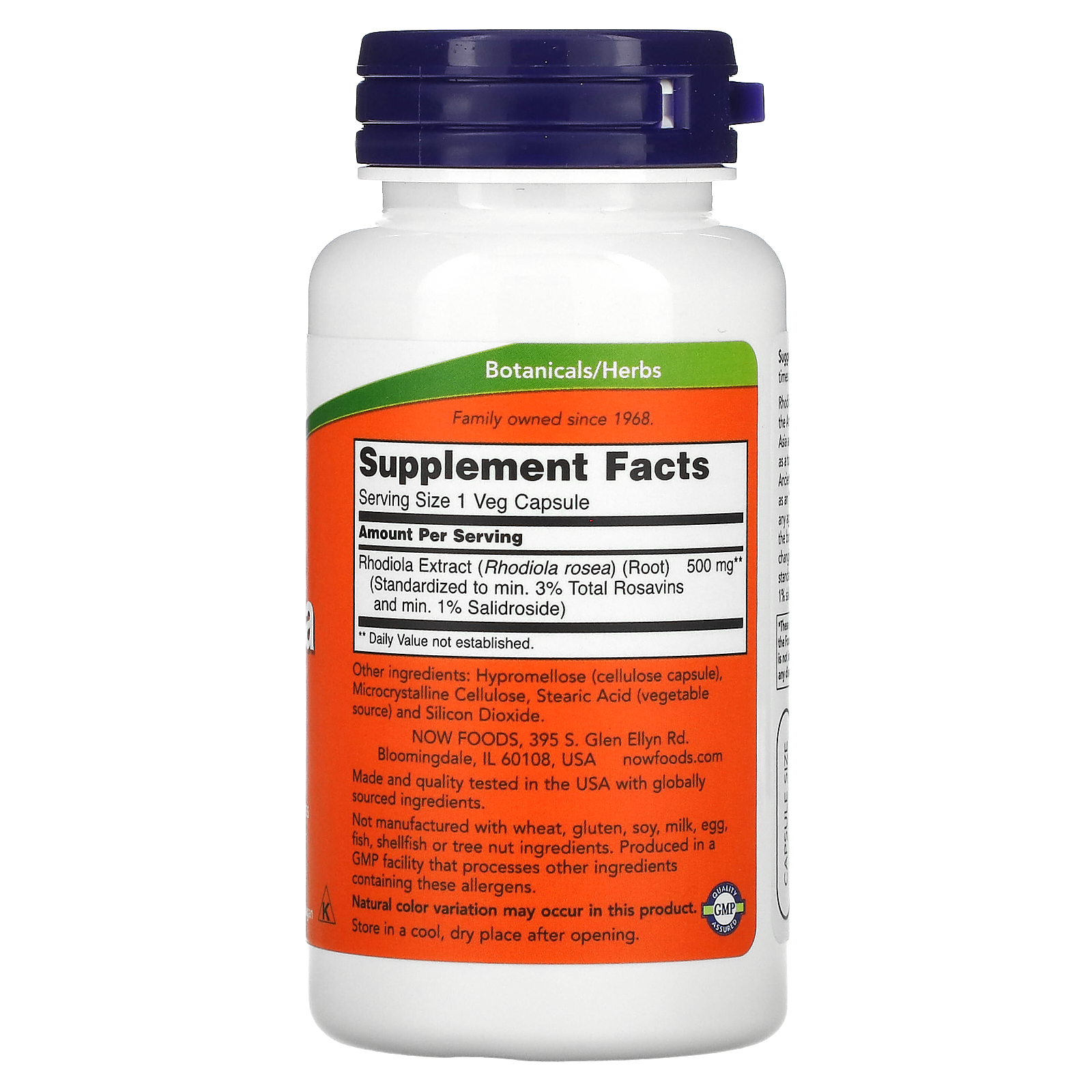 Rhodiola, 500 mg, 60 Veg Capsules