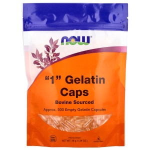 “1” Gelatin Caps, Approx. 500 Empty Gelatin Capsules, 1.34 oz (38 g) “1” Gelatin Caps, Approx. 500 Empty Gelatin Capsules, 1.34 oz (38 g)