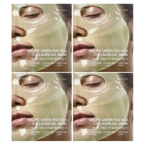 Green Tea Cica Collagen Gel Beauty Mask, 4 Sheets, 1.23 oz (35 g) Each Green Tea Cica Collagen Gel Beauty Mask, 4 Sheets, 1.23 oz (35 g) Each