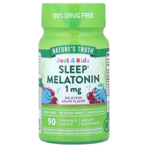 Just 4 Kidz, Sleep Melatonin, Delicious Grape, 1 mg, 90 Chewable Tablets Just 4 Kidz, Sleep Melatonin, Delicious Grape, 1 mg, 90 Chewable Tablets