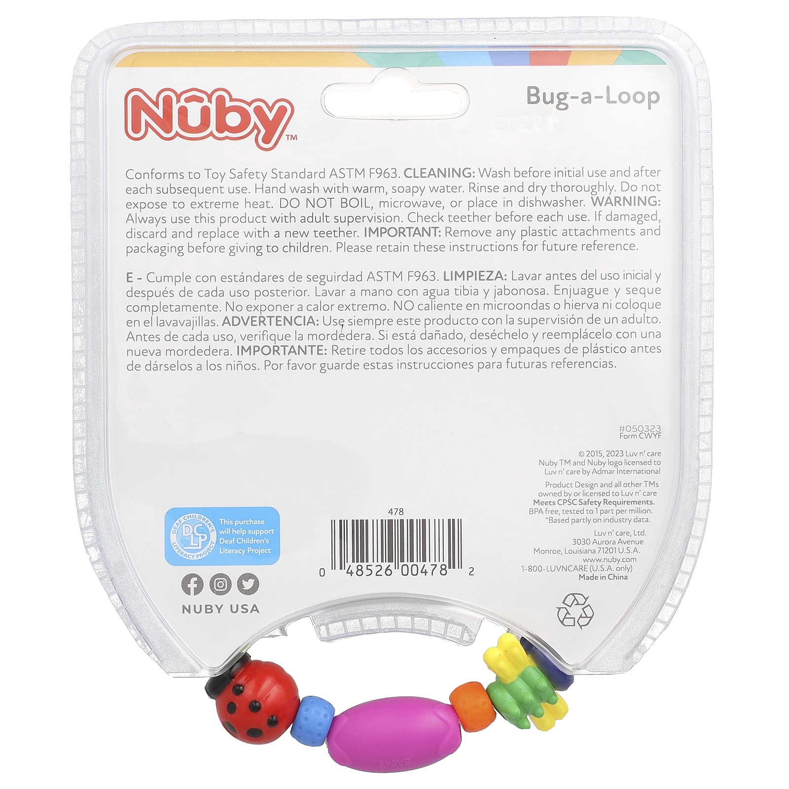 Bug-a-Loop Teether, 3 + Months, 1 Teether