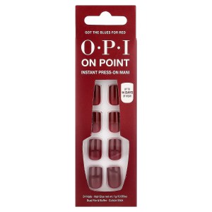 On Point, Instant Press-On Mani, Short Length, Got The Blues For Red, 27 Piece Kit On Point, Instant Press-On Mani, Short Length, Got The Blues For Red, 27 Piece Kit