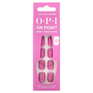 On Point, Instant Press-On Mani, Short Length, Lucky Lucky Lavender, 27 Piece Kit On Point, Instant Press-On Mani, Short Length, Lucky Lucky Lavender, 27 Piece Kit