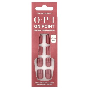 On Point, Instant Press-On Mani, Short Length, Tickle My France-Y, 27 Piece Kit On Point, Instant Press-On Mani, Short Length, Tickle My France-Y, 27 Piece Kit
