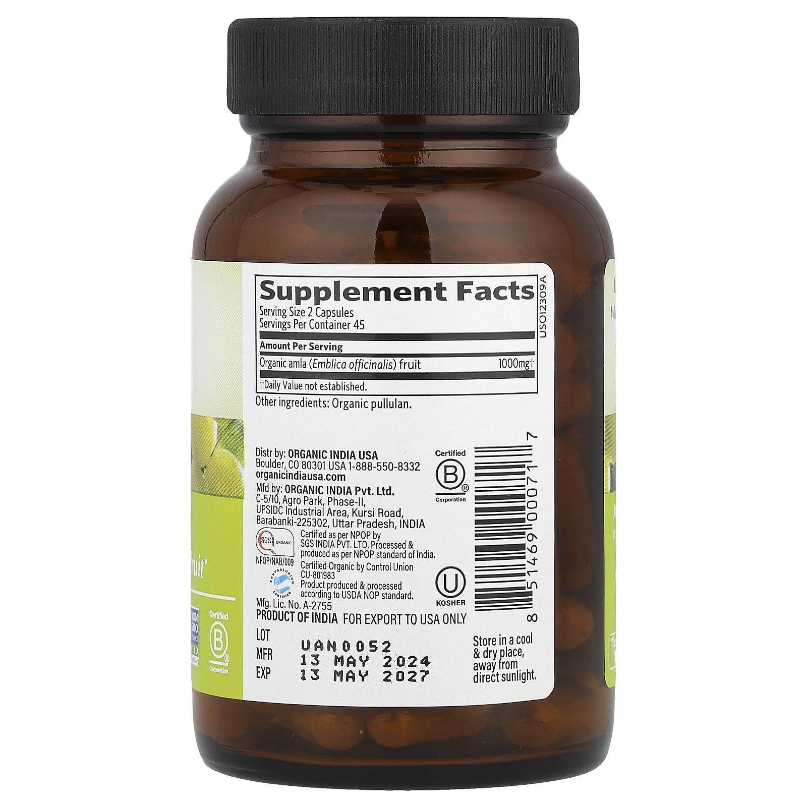 Amla, 90 Vegetarian Caps (500 mg per Capsule)